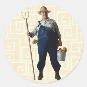 Sticker Rond Agriculteur