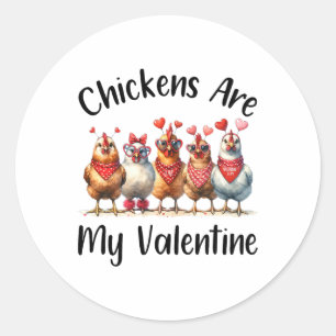 Sticker Rond Agriculteurs Drôle - Hommes Femmes Poulet Sont Mon
