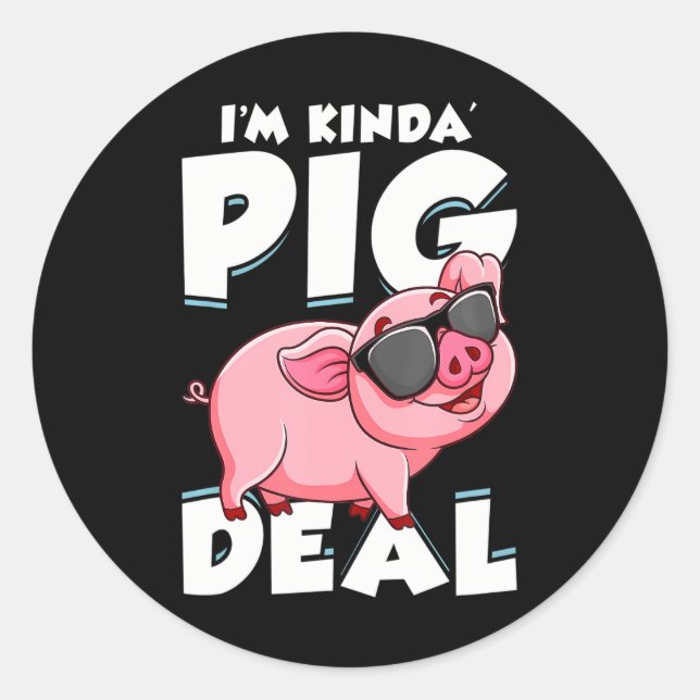 Sticker Rond Agriculture de porc pour les Amoureux des animaux  (Devant)