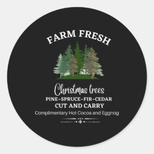 Sticker Rond Agritourisme Arbres frais E Épince Fir Ceder
