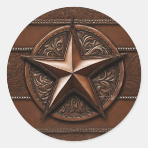 Sticker Rond Agritourisme rustique Cowboy Western Country Texas