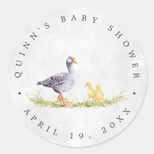 Sticker Rond Agritourisme rustique Mère Oie   Faveur Baby showe