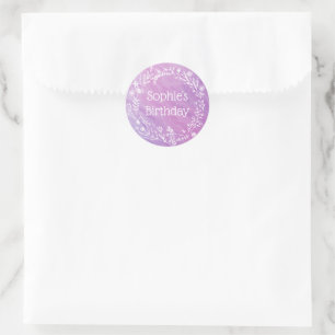 Sticker Rond Agritourisme rustique violet rose Anniversaire de 