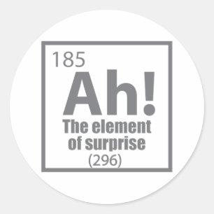 Sticker Rond Ah ! L'élément de la plaisanterie de la chimie amu
