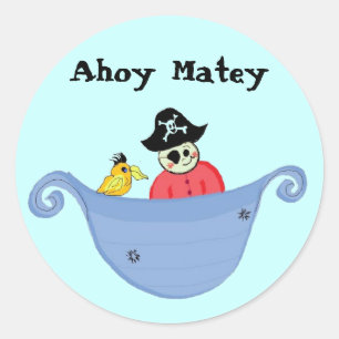 Sticker Rond Ahoy Matey
