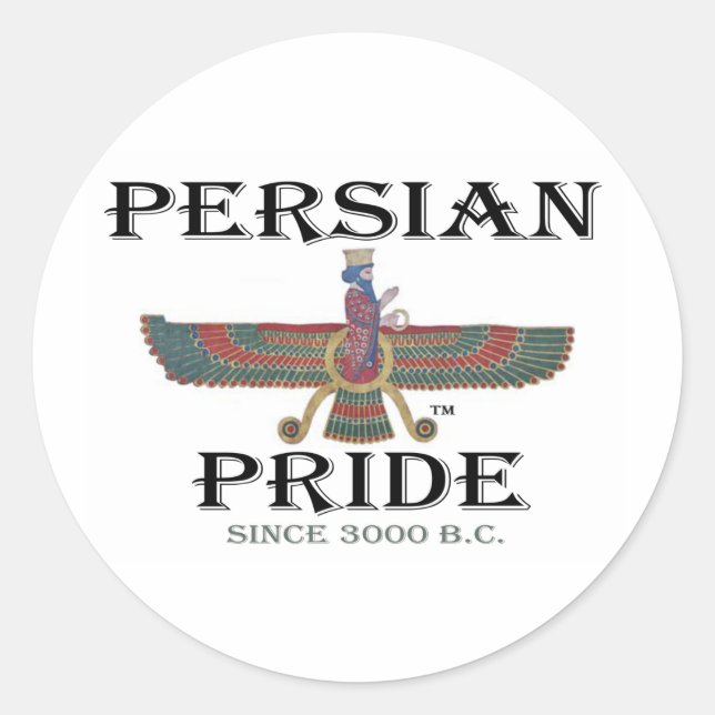Sticker Rond Ahura Mazda - Pride persane (Devant)