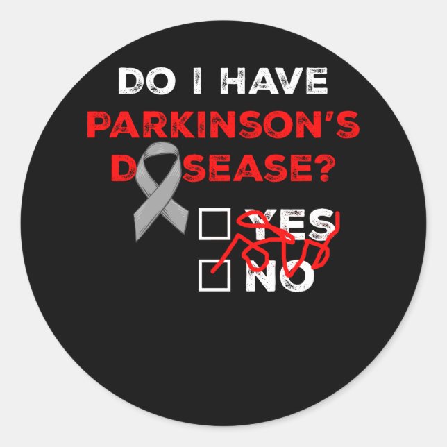 Sticker Rond Ai-je Parkinsons Maladie Sensibilisation Guerrier  (Devant)