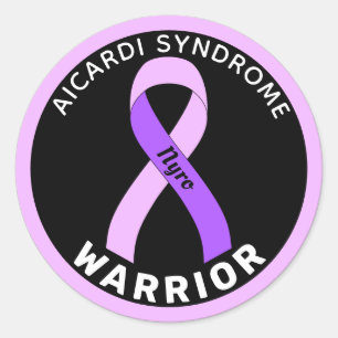 Sticker Rond Aicardi Syndrome Guerrier Ruban Noir