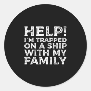 Sticker Rond Aide coincé sur un bateau avec ma croisière famili