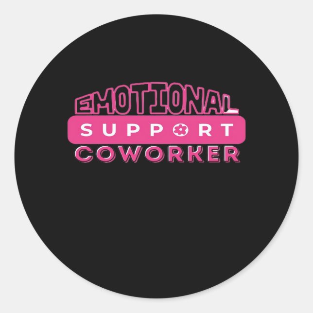 Sticker Rond Aide émotionnelle Coworker rose Fleur essentielle (Devant)