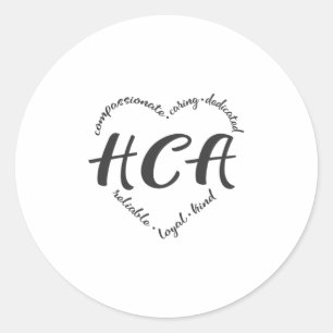 Sticker Rond Aide en soins de santé, aide en soins de santé HCA