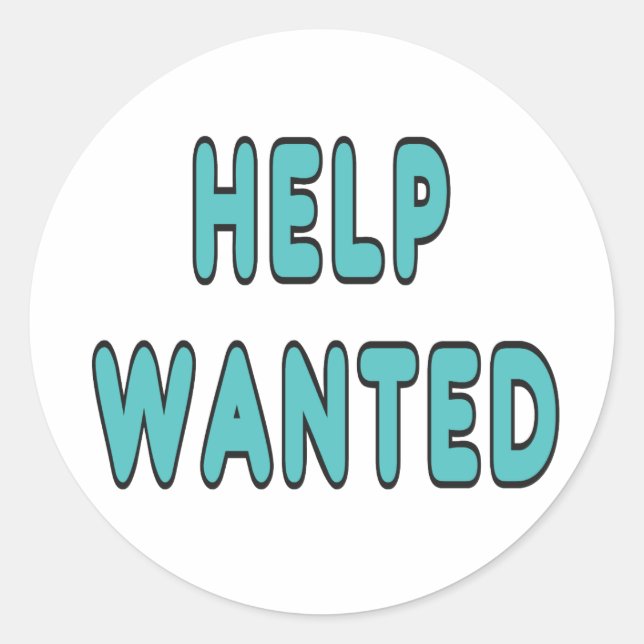 Sticker Rond Aide Recherchée (Devant)