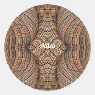 Sticker Rond AIDEN ~ Fractales de jolies teintes de marron ~