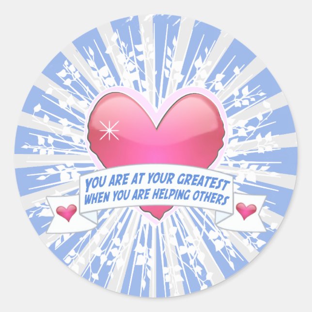 Sticker Rond Aider les autres (Devant)