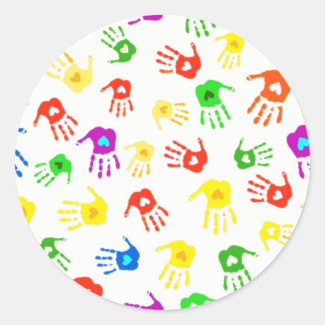 Sticker Rond Aider les mains ! (Devant)