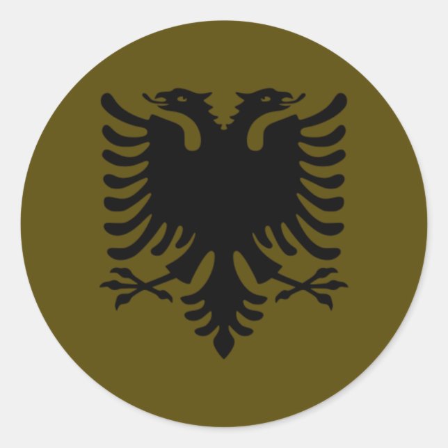 Sticker Rond Aigle albanais d'Olive (Devant)