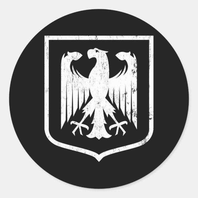Sticker Rond Aigle allemand - Armoiries de Deutschland (Devant)