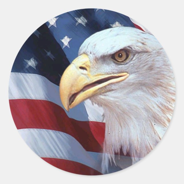 Sticker Rond aigle américain (Devant)