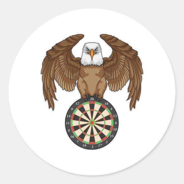 Sticker Rond Aigle aux fléchettes avec Dartboard (Devant)