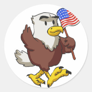 Sticker Rond Aigle battant pavillon le 4 juillet   choisir la c