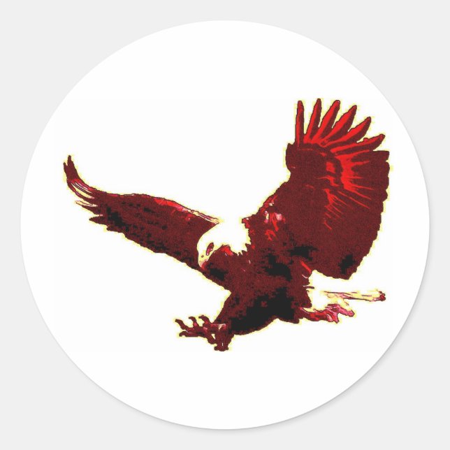 Sticker Rond Aigle d'atterrissage - Aigle en vol (Devant)