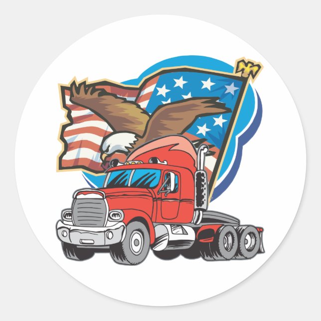 Sticker Rond Aigle de camionnage (Devant)