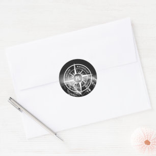 Sticker Rond Aigle de compas monographie montagnes dramatiques