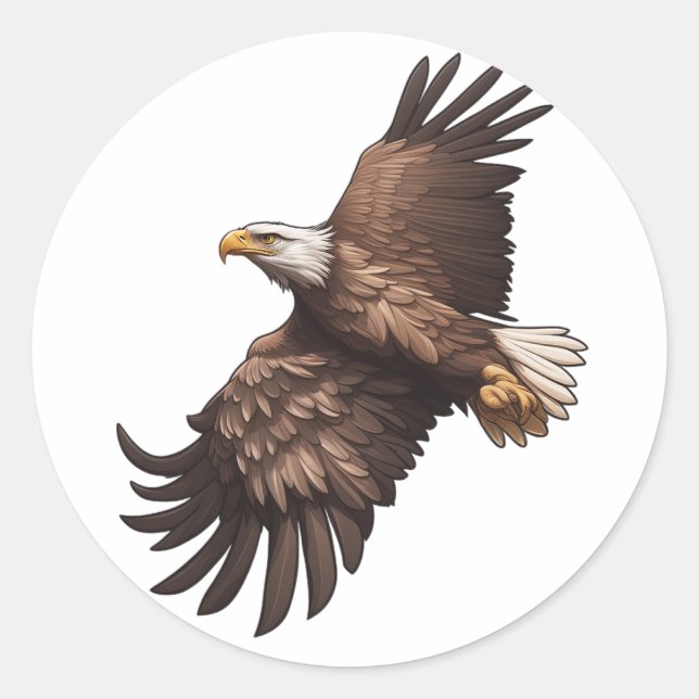 Sticker Rond Aigle en vol (Devant)