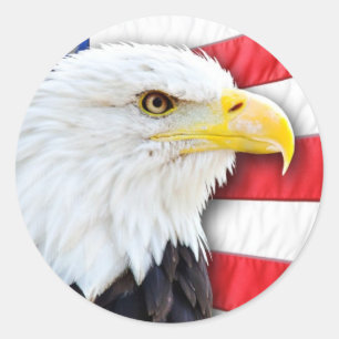 Sticker Rond Aigle et drapeau