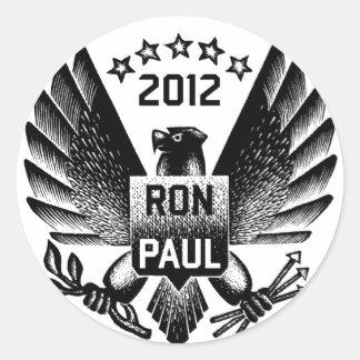 Sticker Rond Aigle noir Ron Paul 2012