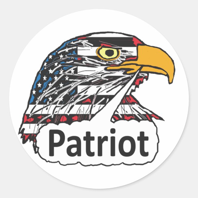 Sticker Rond Aigle patriote (Devant)