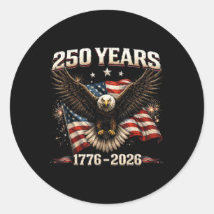 Sticker Rond Aigle patriotique des États-Unis 250e anniversaire