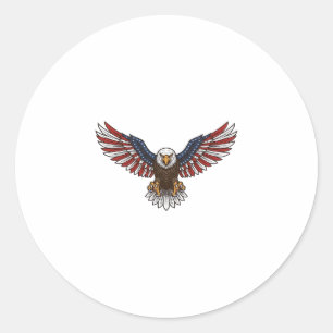Sticker Rond Aigle patriotique gravure vintage vecteur concepti