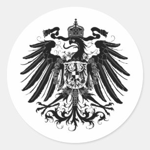Sticker Rond Aigle prussien noir