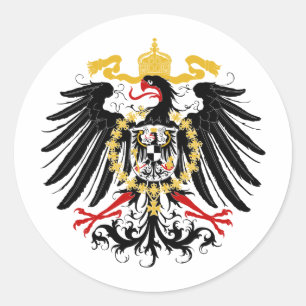 Sticker Rond Aigle rouge prussien Noir et Or