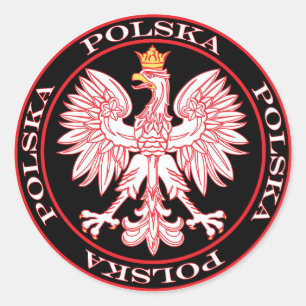 Sticker Rond Aigle rouge rond Polska