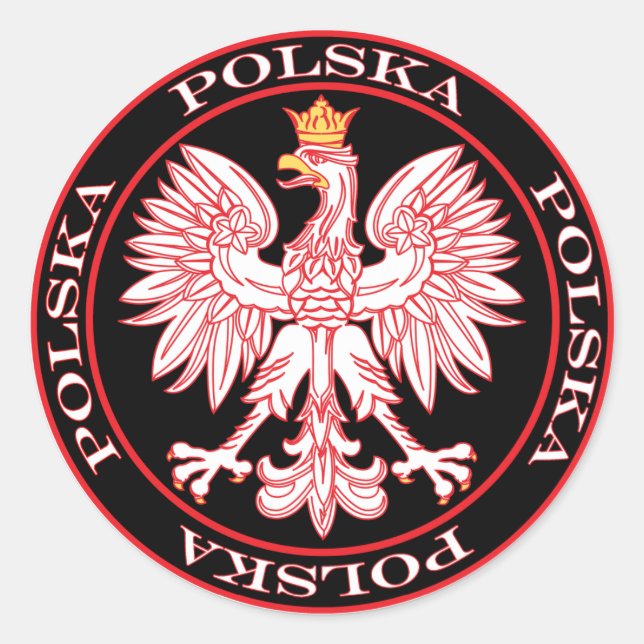 Sticker Rond Aigle rouge rond Polska (Devant)