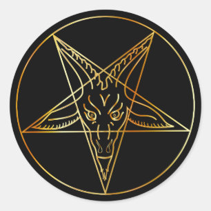 Sticker Rond Aiguille d'or de Baphomet