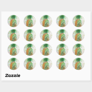 Sticker Rond Aiguille Fruit Nourriture Tropical Art Orange Lime