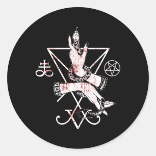 Sticker Rond Aiguille Satanique De Lucifer Avec Pentagram Et Le