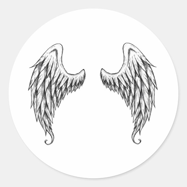 Sticker Rond Ailes anges (Devant)