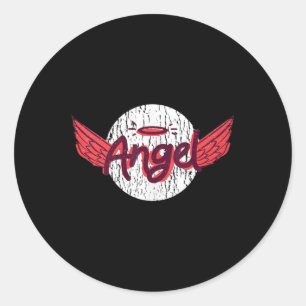 Sticker Rond Ailes Anges Et Halo Drôle Pour Les Mauvaises Fille