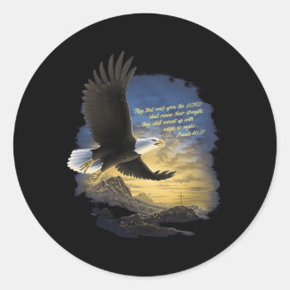 Sticker Rond Ailes Comme Aigles Isaïe 4031 Chrétien