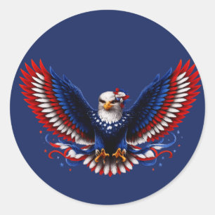 Sticker Rond Ailes de l'aigle de la liberté patriotique – Ame r