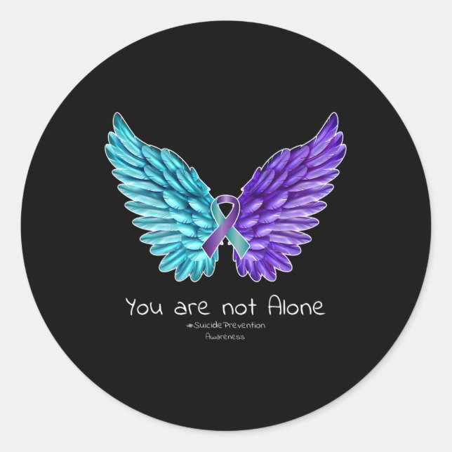 Sticker Rond Ailes de prévention du suicide et sensibilisation  (Devant)