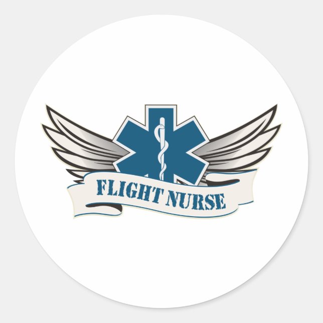 Sticker Rond ailes d'infirmière de vol (Devant)