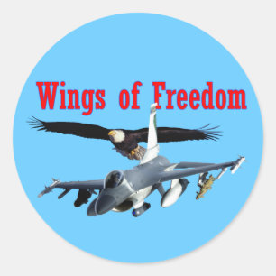 Sticker Rond Ailes F-16 de la liberté