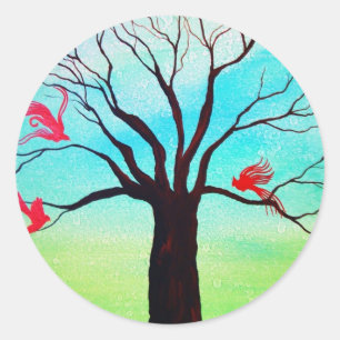 Sticker Rond Ailes rouges