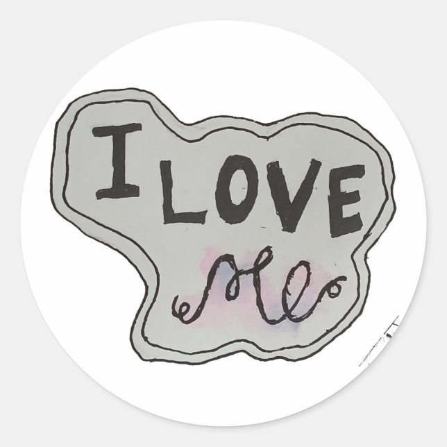 Sticker Rond Aime-moi.. (Devant)