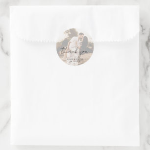 Sticker Rond Aimee Rustic Script Mariage moderne